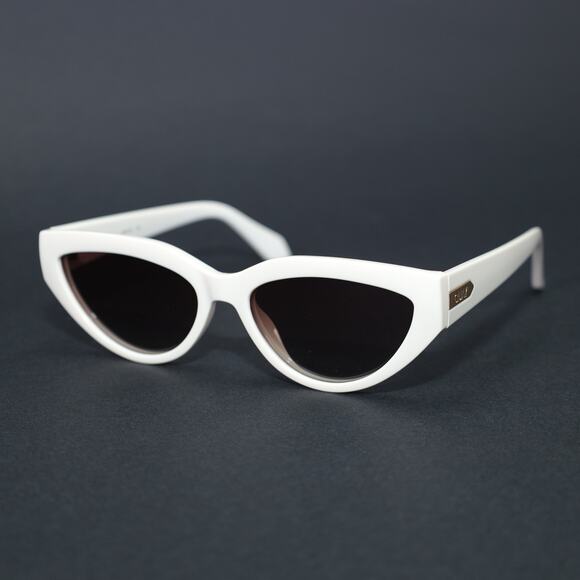 Quay Australia NARROW DOWN Cat Eye Sunglasses - Bone / Brown Polarized - NWT - Picture 4 of 12